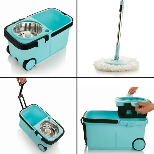 Turquoise_Spin_Mop_And_Bucket_Set_With_Stainless_Steel_Basket