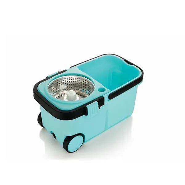 Turquoise_Spin_Mop_And_Bucket_Set_With_Stainless_Steel_Basket