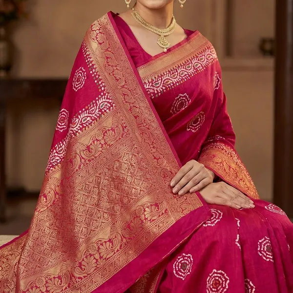 Pink_Banarasi_Silk_Saree_With_Zari_Work_For_Women