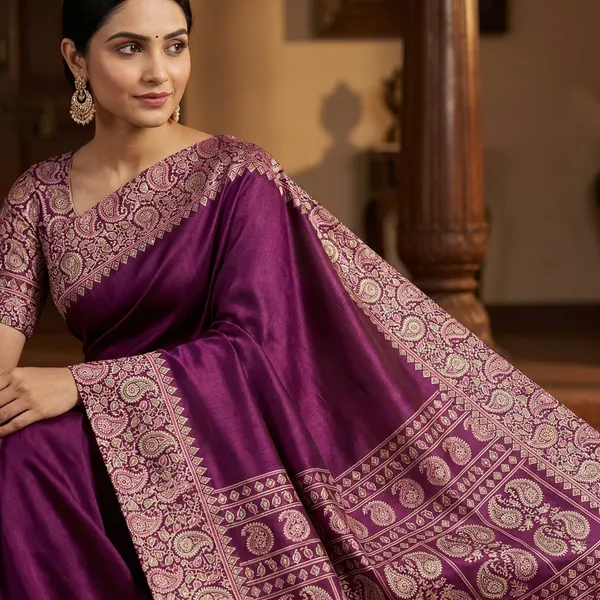 Magenta_Banarasi_Silk_Saree_With_Intricate_Zari_Work_For_Women