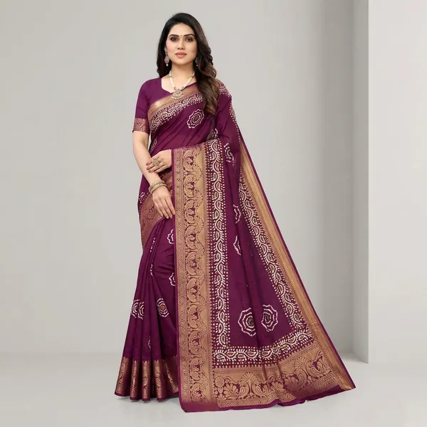 Magenta_Banarasi_Silk_Saree_With_Zari_Border_And_Brocade_Motifs_For_Women