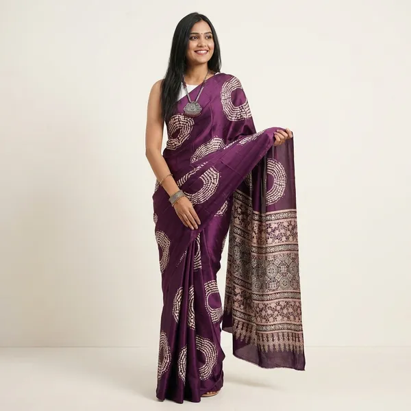 Purple_Bandhani_Saree_With_Embellishments_For_Women