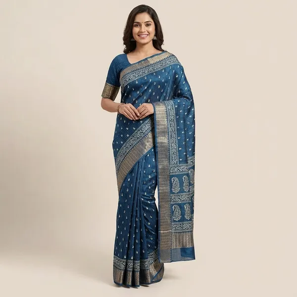 Blue_Banarasi_Silk_Saree_With_Zari_Work_For_Women