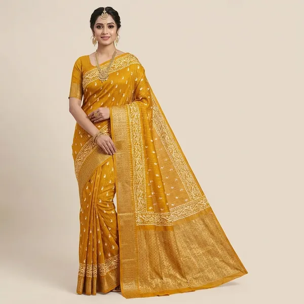 Mustard_Yellow_Silk_Saree_With_Zari_Work_For_Women