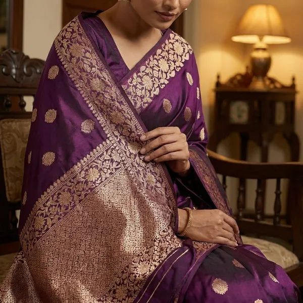 Purple_Banarasi_Silk_Saree_With_Zari_Work_For_Women