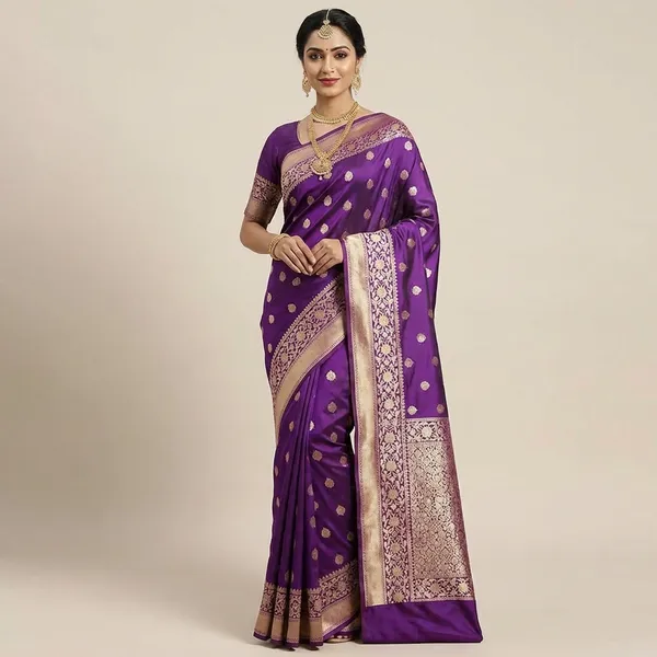 Purple_Banarasi_Silk_Saree_With_Zari_Weaving_For_Women