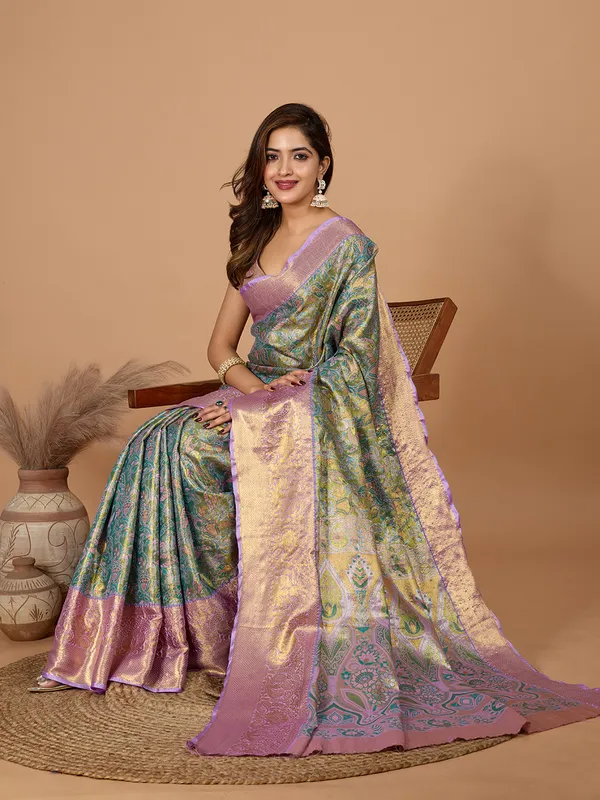 Skyblue_Aaradhya_Silk_Saree_With_Unstitched_Blouse_Piece