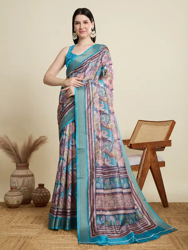 Steelblue_Abhilasha_Cotton_Saree_With_Unstitched_Blouse_Piece