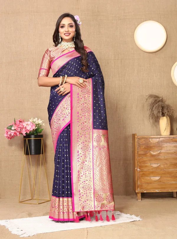 Nile_Blue_Shriya_Silk_Saree_With_Unstitched_Blouse_Piece