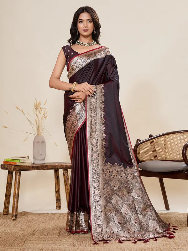 Brown_Amara_Gala_Silk_Saree_With_Unstitched_Blouse_Piece