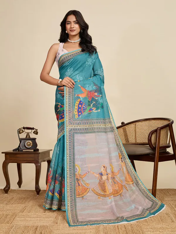 William_Kajri_Linan_Saree_With_Unstitched_Blouse_Piece
