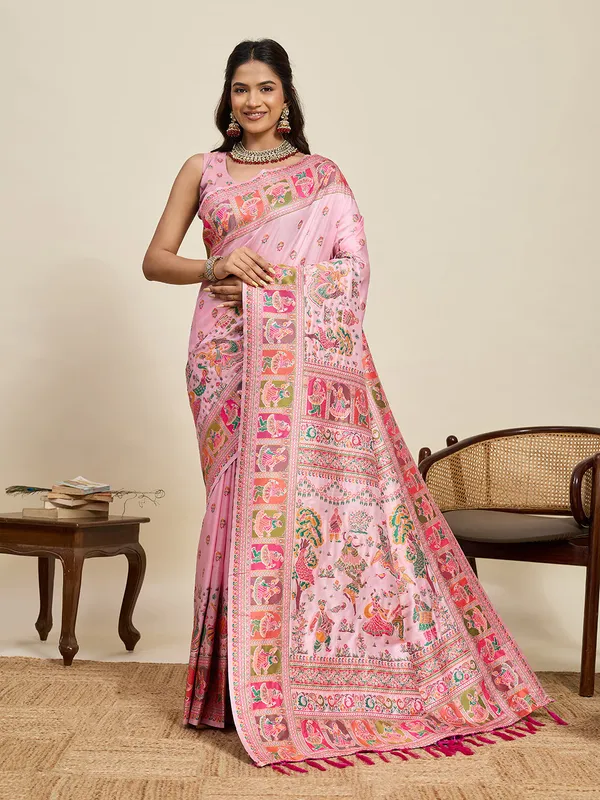 Hotpink_Pallavi_Silk_Saree_With_Unstitched_Blouse_Piece