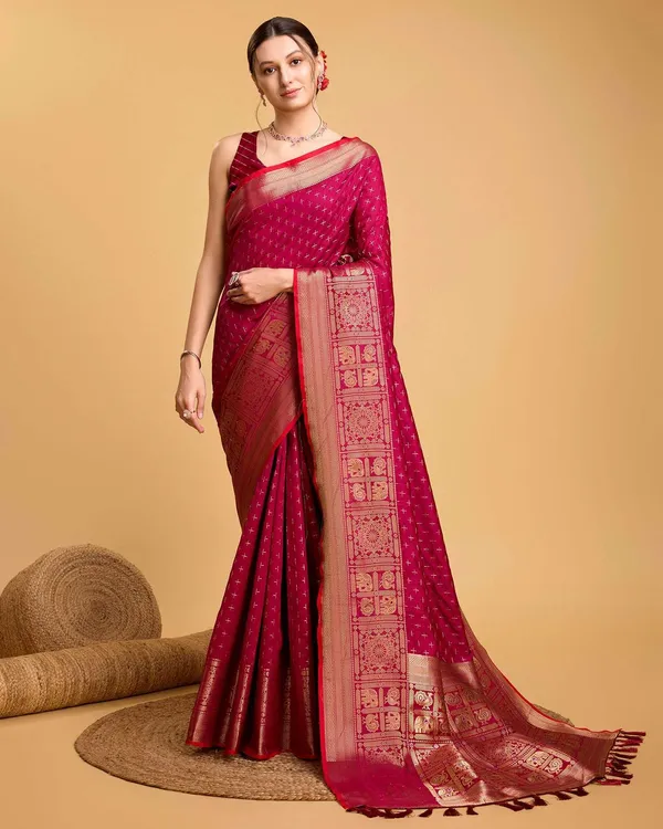 Crimson_Aritra_Silk_Saree_With_Unstitched_Blouse_Piece
