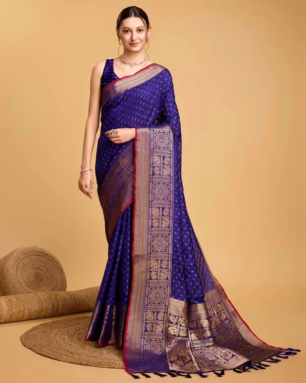 Navy_Aritra_Silk_Saree_With_Unstitched_Blouse_Piece