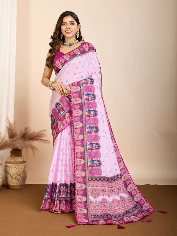 Pink_Aarni_Cotton_Saree_With_Unstitched_Blouse_Piece