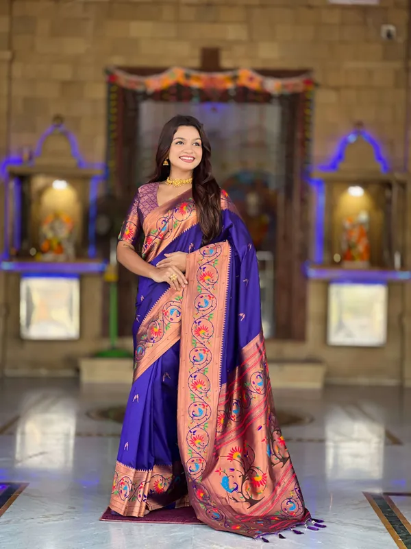 Violet_Harmony_Paithani_Silk_Saree_With_Unstitched_Blouse_Piece