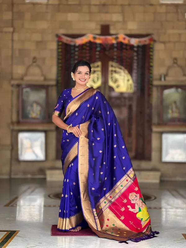 Violet_Ganapati_Paithani_Silk_Saree_With_Unstitched_Blouse_Piece