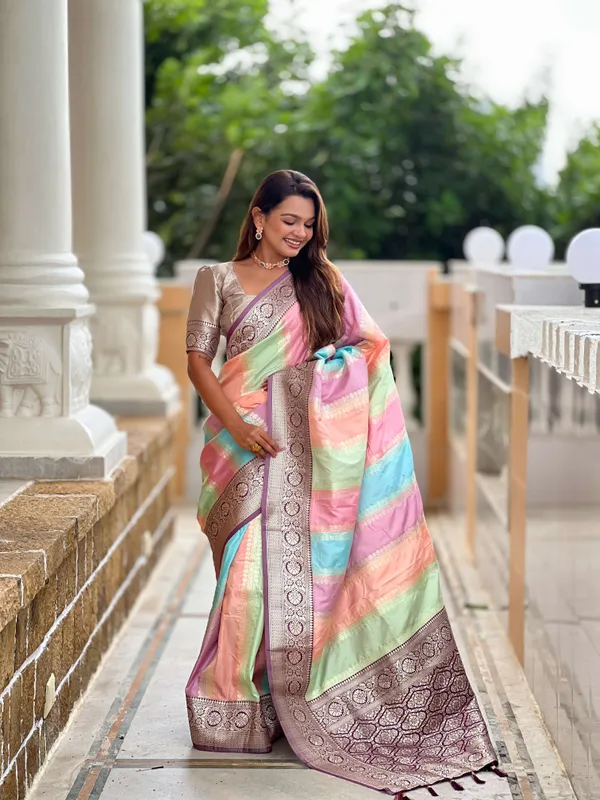 Wine_Silk_Saree_With_Unstitched_Blouse_Piece