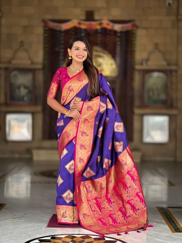 Violet_Apurva_Silk_Saree_With_Unstitched_Blouse_Piece