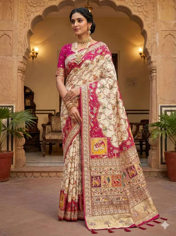 Cream_Riva_Silk_Saree_With_Unstitched_Blouse_Piece