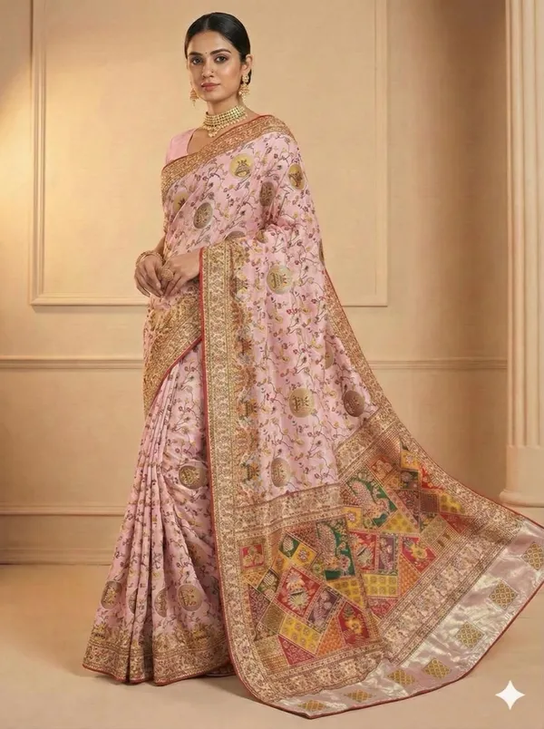 Light_Pink_Riva_Silk_Saree_With_Unstitched_Blouse_Piece