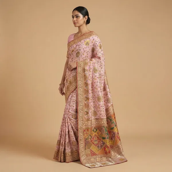 Light_Pink_Riva_Silk_Saree_With_Unstitched_Blouse_Piece