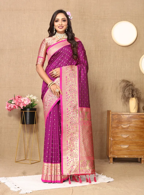 Wine_Shriya_Silk_Saree_With_Unstitched_Blouse_Piece
