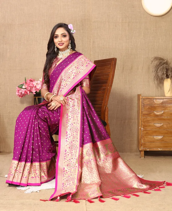 Wine_Shriya_Silk_Saree_With_Unstitched_Blouse_Piece