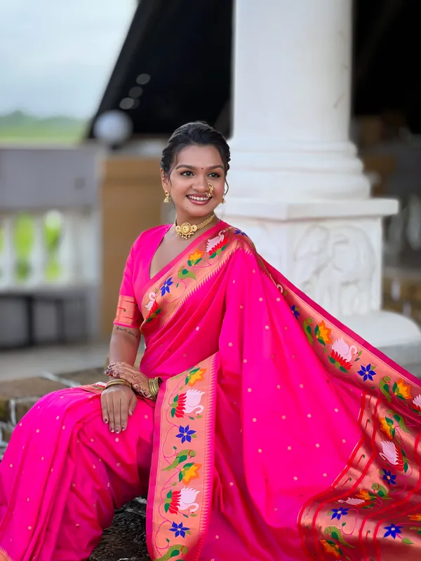 Rani_Pink_Rajhans_Silk_Saree_With_Unstitched_Blouse_Piece