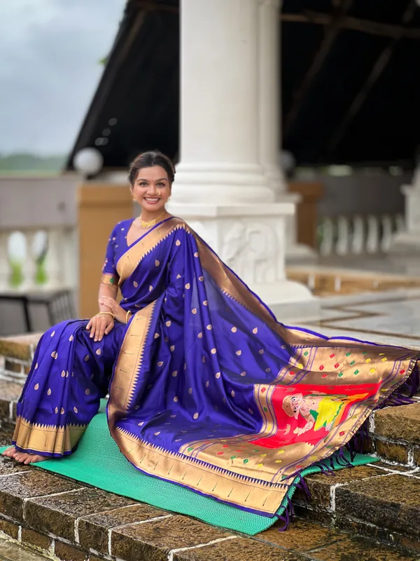 Violet_Ganapati_Paithani_Silk_Saree_With_Unstitched_Blouse_Piece