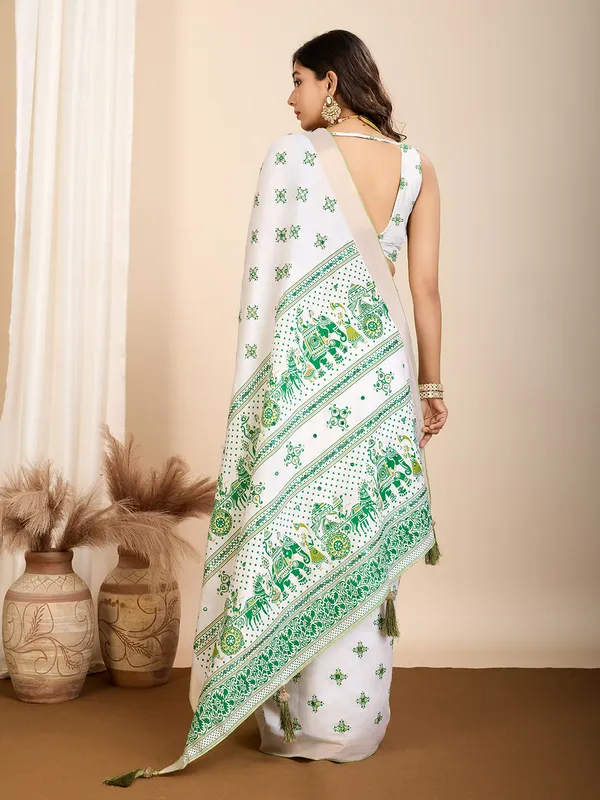 Seagreen_Avyukta_Cotton_Saree_With_Unstitched_Blouse_Piece