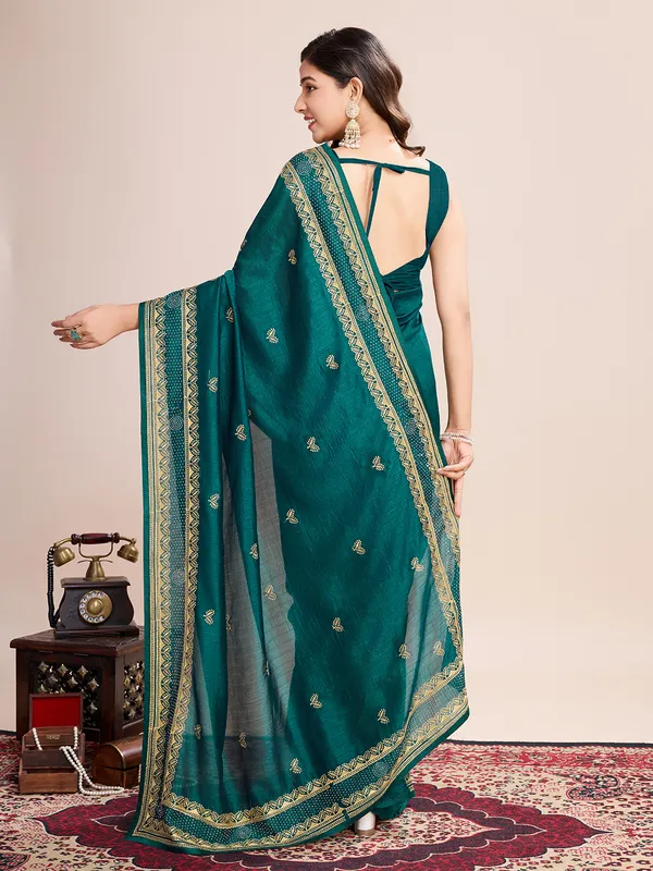 Olive_Drab_Pehna_Silk_Saree_With_Unstitched_Blouse_Piece