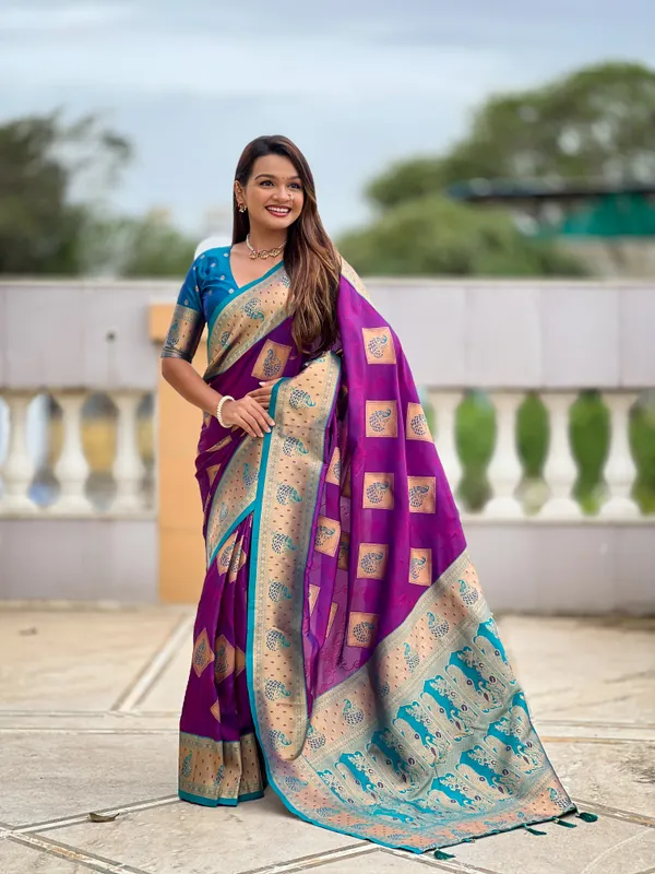 Magenta_Apurva_Silk_Saree_With_Unstitched_Blouse_Piece