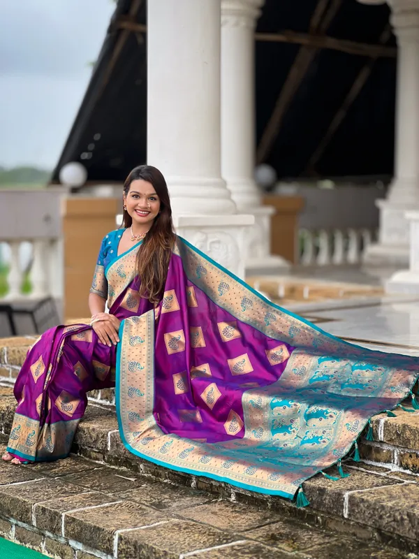 Magenta_Apurva_Silk_Saree_With_Unstitched_Blouse_Piece