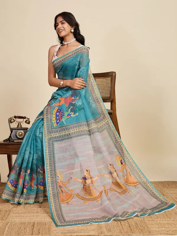 William_Kajri_Linan_Saree_With_Unstitched_Blouse_Piece