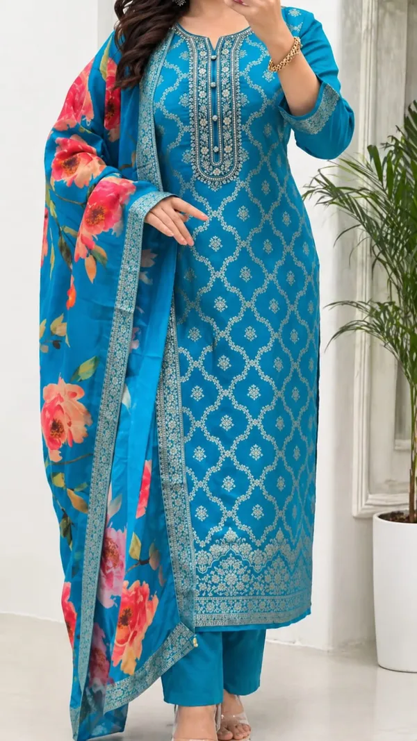 Banarasi_Silk_Kurti_Pant_Dupatta_Set_for_Women