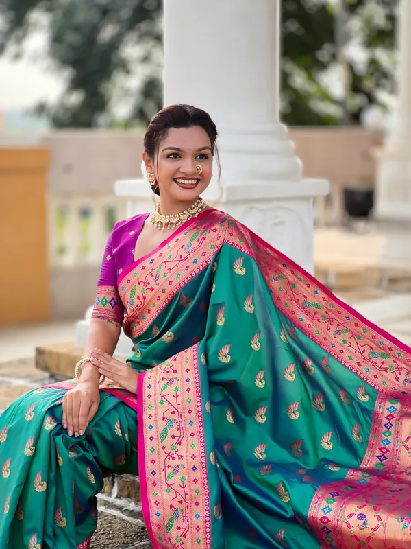 Rama_Sparkal_Silk_Saree_With_Unstitched_Blouse_Piece