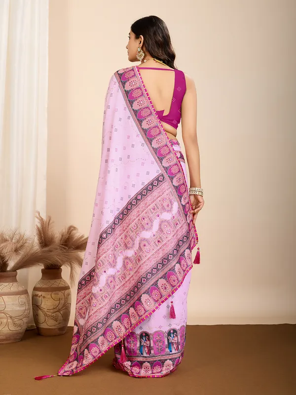 Pink_Aarni_Cotton_Saree_With_Unstitched_Blouse_Piece