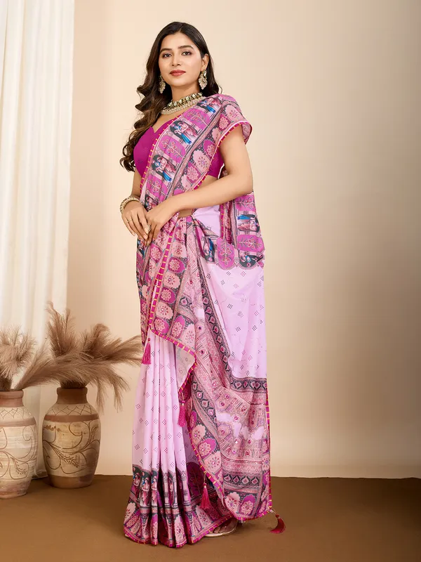 Pink_Aarni_Cotton_Saree_With_Unstitched_Blouse_Piece