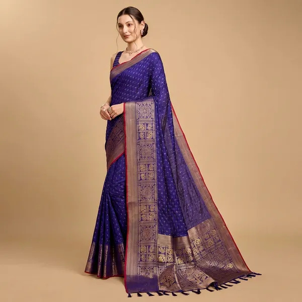 Navy_Aritra_Silk_Saree_With_Unstitched_Blouse_Piece