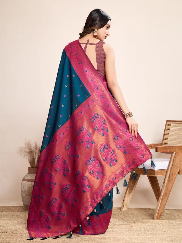 Cello_Chand_Jacquard_Fabrics_Saree_With_Unstitched_Blouse_Piece