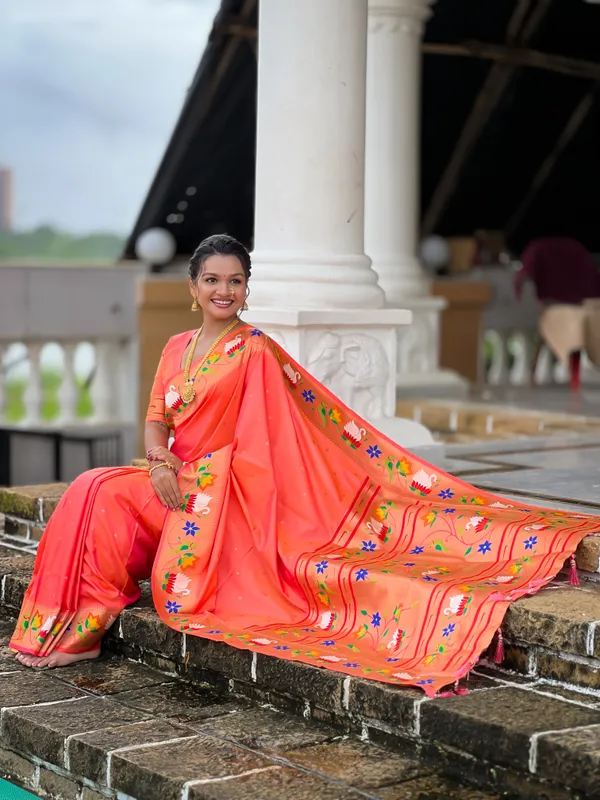 Orange_Rajhans_Silk_Saree_With_Unstitched_Blouse_Piece