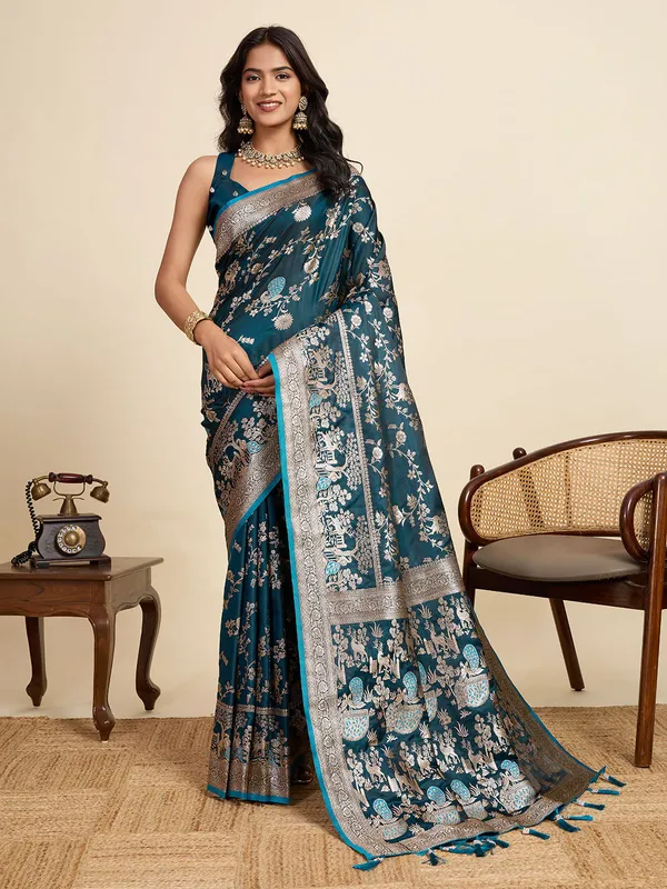 Morpinch_Rajgharana_Silk_Saree_With_Unstitched_Blouse_Piece