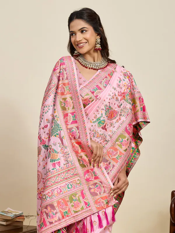 Hotpink_Pallavi_Silk_Saree_With_Unstitched_Blouse_Piece