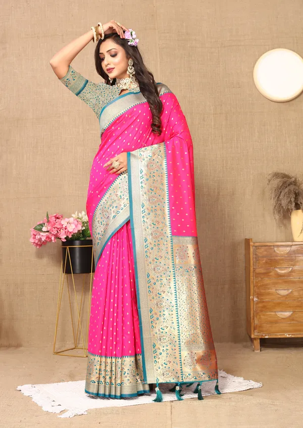 Rani_Pink_Shriya_Silk_Saree_With_Unstitched_Blouse_Piece
