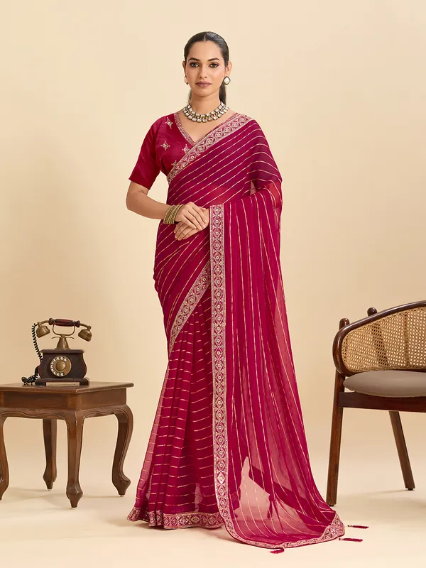 Red_Madhvi_Silk_Saree_With_Unstitched_Blouse_Piece