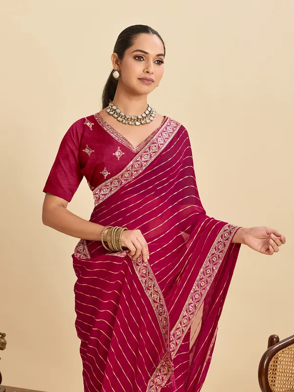 Red_Madhvi_Silk_Saree_With_Unstitched_Blouse_Piece