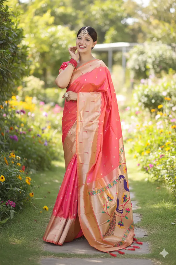 Gajri_Pink_Kalakruti_Paithani_Silk_Saree_With_Unstitched_Blouse_Piece