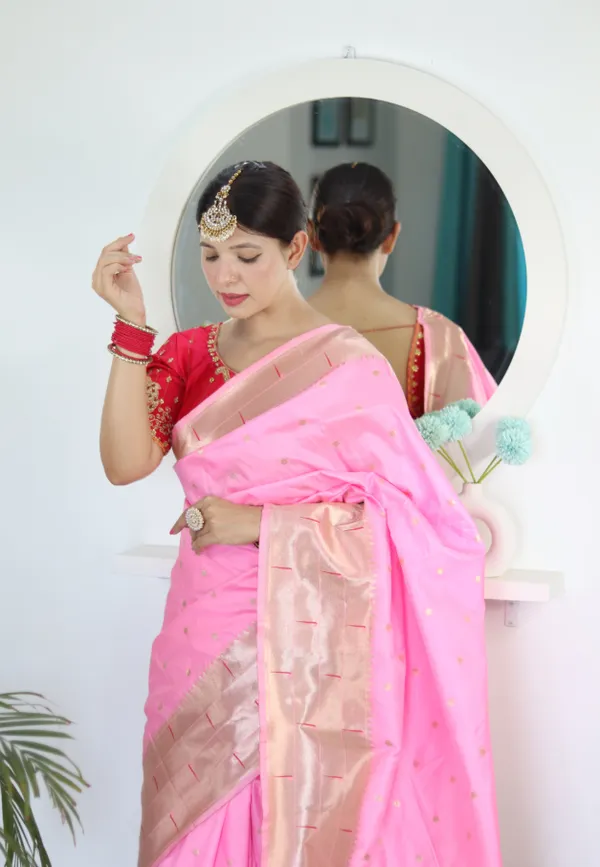 Light_Pink_Kalakruti_Paithani_Silk_Saree_With_Unstitched_Blouse_Piece