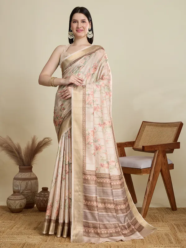 Sandy_Brown_Abhilasha_Cotton_Saree_With_Unstitched_Blouse_Piece